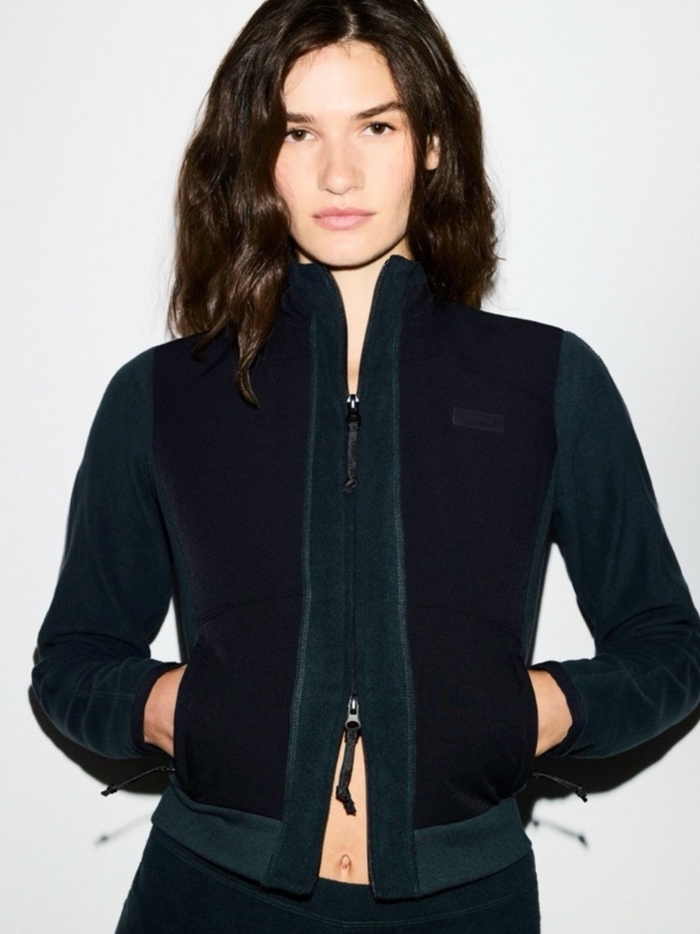 NWT SKIMS Fleece Lounge Fitted Jacket Dark Teal Medium Sold Out collection
